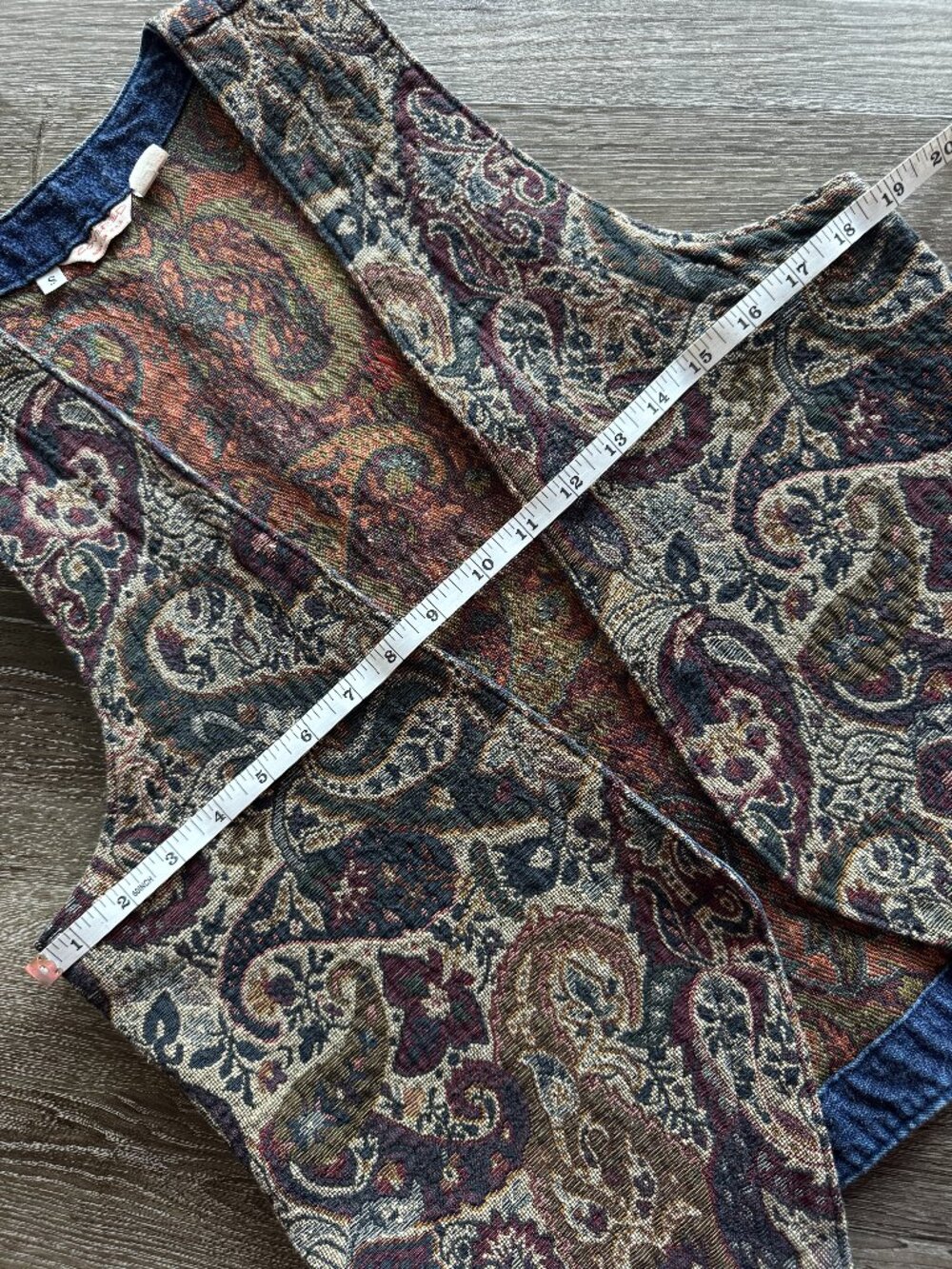 Vintage 90s Got You Covered Woven Tapestry Paisley Vest - Picture 10 of 13